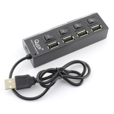 HUB USB, 4 porturi, cu intrerupator, KOM0752, Quer - 401130