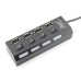 HUB USB, 4 porturi, cu intrerupator, KOM0752, Quer - 401130