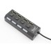 HUB USB, 4 porturi, cu intrerupator, KOM0752, Quer - 401130