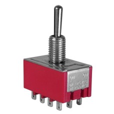 Comutator 4x3 contacte, ON-ON, 2A, 250V, 34x22x13mm, 169012