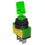 Intrerupator 2 pozitii, cu bec, ON-OFF, 6A, 12V, 26x18x53mm, verde, 169116 Intrerupator 2 pozitii, cu bec, ON-OFF, 6A, 12V, 26x18x53mm, verde, 169116