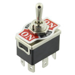 Intrerupator basculant, 3 pozitii, mod comutare ON-OFF-ON, DP3T, T212552 Intrerupator basculant, 3 pozitii, mod comutare ON-OFF-ON, DP3T, T212552