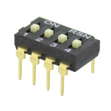 Intrerupator DIP, 2 pozitii, montare THT, 4 sectiuni, NINIGI, T234967