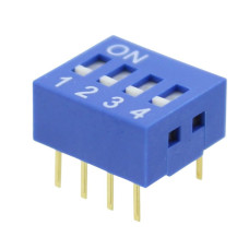 Intrerupator DIP, 2 pozitii, montare THT, 4 sectiuni, NINIGI, T234991