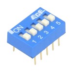 Intrerupator DIP, 2 pozitii, montare THT, 5 sectiuni, ECE, EDG105S, T235005 Intrerupator DIP, 2 pozitii, montare THT, 5 sectiuni, ECE, EDG105S, T235005