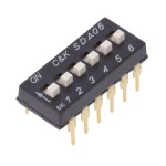 Intrerupator DIP, 6 pozitii, montare THT, 6 sectiuni, C&K, SDA06H1BD, T235068