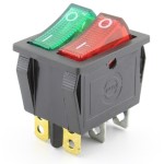 Intrerupator dublu, ON-OFF, 15A, 250V, cu bec, 2 pozitii - 120604