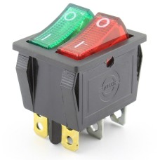 Intrerupator dublu, ON-OFF, 15A, 250V, cu bec, 2 pozitii - 120604