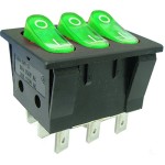 Intrerupator triplu, ON-OFF, 15A, 250V, cu bec, 2 pozitii - 120631 Intrerupator triplu, ON-OFF, 15A, 250V, cu bec, 2 pozitii - 120631