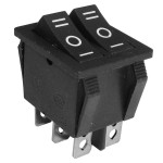 Comutator dublu, ON-OFF-ON, 15A, 250V, 37x31x25mm, negru, 170753 Comutator dublu, ON-OFF-ON, 15A, 250V, 37x31x25mm, negru, 170753