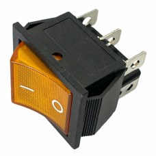 Comutator dublu cu bec, ON-ON, 16A, 250V, 35x31x25mm, portocaliu, 170755