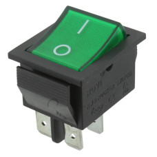 Intrerupator dublu, ON-OFF, 16A, 250VAC, 2 pozitii, cu bec, verde, Rovi, 327653
