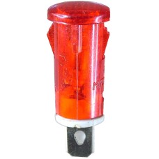 Indicator cu bec, 220V, 12x38mm, rosu - 124817