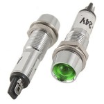 Indicator cu bec, 220V, 20x43mm, verde - 124826 Indicator cu bec, 220V, 20x43mm, verde - 124826