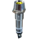 Indicator cu bec, 220V, 20x43mm, galben - 124827 Indicator cu bec, 220V, 20x43mm, galben - 124827