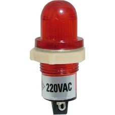 Indicator cu bec, 220V, 20x43mm, rosu - 124838