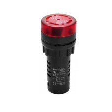 Lampa de control, 220V, 67x29 mm, rosu, cu buzzer - 167160