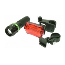 Lanterna cu 1 LED CREE si stop, pentru biciclete, focalizare rotativa - 113348