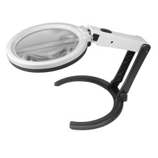 Lupa dubla iluminata cu LED, cu suport - 109381