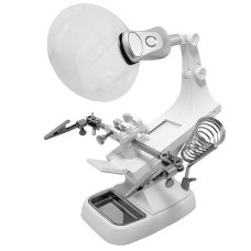 Lupa pentru placi electronice, cu cleme ajutatoare, cu led - 109402