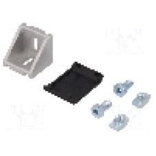 Colţar, pt. profile, aluminiu, ELESA+GANTER - GN 960-30-8-30-30-B-MT