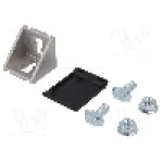 Colţar, pt. profile, aluminiu, ELESA+GANTER - GN 960-40-10-40-40-B-MT