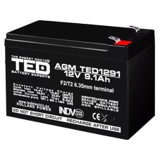 ACUMULATOR VRLA 12V 9.1AH F2 TED - TED-12V9.1