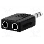 Splitter Jack 6,35mm soclu x2, stereo