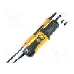 Electric, detectare tensiune, fara baterie, indicare a direcţiei de rotaţie a fazelor, indicator nivel scazut baterii, indicator polaritate, indicator tensiune AC/DC, testare impedanţa joasa, AXIOMET - AX-T903