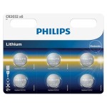 Set 6 baterii CR2032, litiu, CR2032P6/01B, Philips, L101688 Set 6 baterii CR2032, litiu, CR2032P6/01B, Philips, L101688