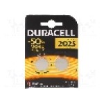 Baterie moneda, 3V, litiu, {{Capacitate}}, DURACELL - CR2025 B2 Baterie moneda, 3V, litiu, {{Capacitate}}, DURACELL - CR2025 B2
