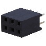 Conector 6 pini, seria {{Serie conector}}, pas pini 2,54mm, CONNFLY - DS1023-2*3S21