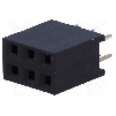 Conector 6 pini, seria {{Serie conector}}, pas pini 2,54mm, CONNFLY - DS1023-2*3S21
