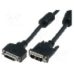 Cablu DVI - DVI, DVI-D (24+1) mufa, DVI-D (24+1) soclu, 5m, negru, ASSMANN - AK-320200-050-S