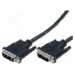 Cablu DVI - DVI, din ambele parţi, DVI-D (18+1) mufa, 5m, negru, VCOM - CG401D-050-PB