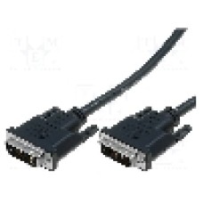 Cablu DVI - DVI, din ambele parţi, DVI-D (18+1) mufa, 5m, negru, VCOM - CG401D-050-PB