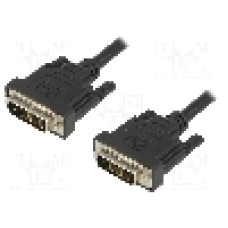 Cablu DVI - DVI, din ambele parţi, DVI-D (24+1) mufa, 0.5m, negru, ASSMANN - AK-320108-005-S