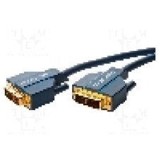 Cablu DVI - DVI, din ambele parţi, DVI-D (24+1) mufa, 10m, albastru, CLICKTRONIC - 70336