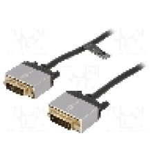 Cablu DVI - DVI, din ambele parţi, DVI-D (24+1) mufa, 1.5m, negru, Goobay - 73971