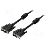 Cablu DVI - DVI, din ambele parţi, DVI-D (24+1) mufa, 2m, {{Culoare izolaţie}}, LOGILINK - CD0001