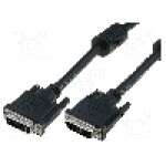 Cablu DVI - DVI, din ambele parţi, DVI-D (24+1) mufa, 2m, negru, ASSMANN - AK-320101-020-S