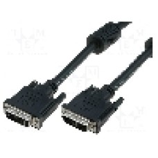 Cablu DVI - DVI, din ambele parţi, DVI-D (24+1) mufa, 2m, negru, ASSMANN - AK-320101-020-S