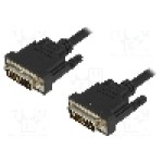 Cablu DVI - DVI, din ambele parţi, DVI-D (24+1) mufa, 2m, negru, ASSMANN - AK-320108-020-S