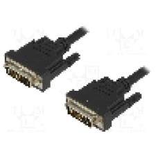 Cablu DVI - DVI, din ambele parţi, DVI-D (24+1) mufa, 2m, negru, ASSMANN - AK-320108-020-S