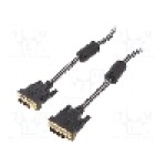 Cablu DVI - DVI, din ambele parţi, DVI-D (24+1) mufa, 2m, negru, EDNET - 84520