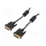 Cablu DVI - DVI, din ambele parţi, DVI-D (24+1) mufa, 3m, negru, EDNET - 84521