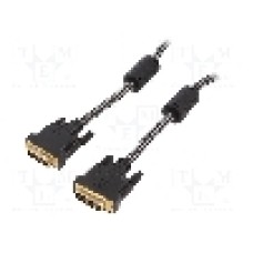 Cablu DVI - DVI, din ambele parţi, DVI-D (24+1) mufa, 3m, negru, EDNET - 84521