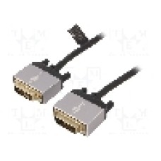 Cablu DVI - DVI, din ambele parţi, DVI-D (24+1) mufa, 3m, negru, Goobay - 73973