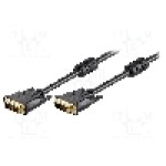 Cablu DVI - DVI, din ambele parţi, DVI-D (24+1) mufa, 3m, negru, Goobay - 93111