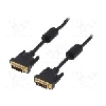 Cablu DVI - DVI, din ambele parţi, DVI-D (24+1) mufa, 5m, {{Culoare izolaţie}}, LOGILINK - CD0003